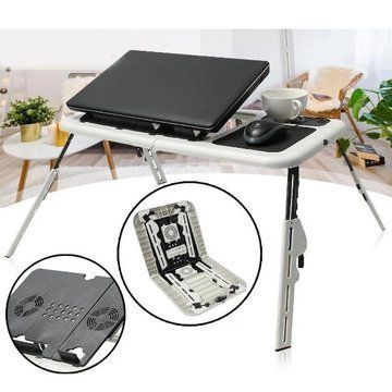 Складной столик для ноутбука LD-09 E-Table, столик с охлаждением 2 USB кулера, Стол подставка с вентиляцией ws74328 фото