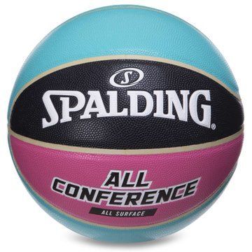 Мяч баскетбольный SPALDING ALL CONFERENCE 76895Y размер 7 голубой-черный 76895Y фото