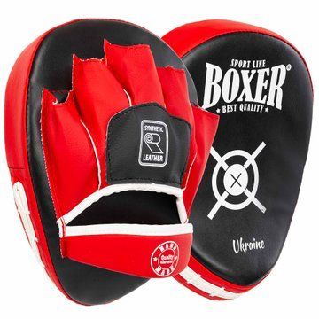 Лапа боксерская изогнутая тренировочная Кожвинил BOXER 2011-01 19х23х4см 2штуки цвета в ассортименте 2011-01 фото