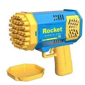 Дитячий пістолет мильні бульки Rocket Bubble Gun 15,8 см автоматичний. Колір: жовтий ws49795-1 фото