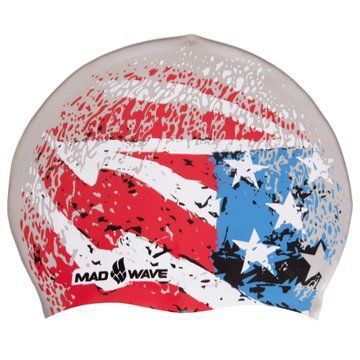 Шапочка для плавания силиконовая для взрослых MadWave USA M055303001W синий-красный M055303001W фото