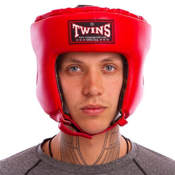 Шлем боксерский открытый кожаный TWINS HGL8 S-XL цвета в ассортименте XL HGL8 фото