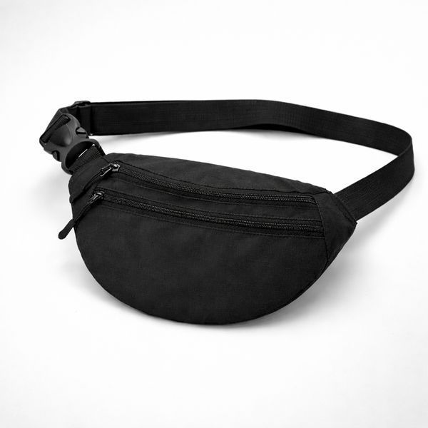 Мужская/женская бананка с Cordura 1000D, черная, 3 отделения, водоотталкивающая ws28557 фото