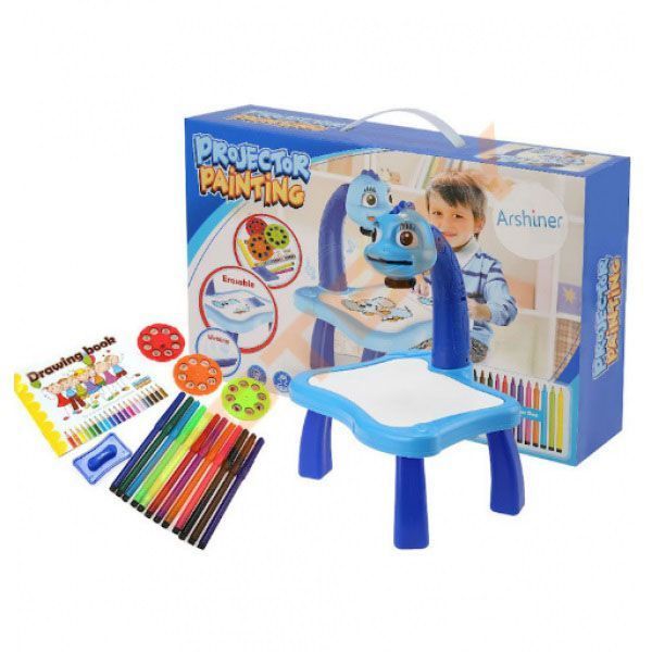 Детский стол проектор для рисования с подсветкой Projector Painting. Цвет: голубой ws89895-2 фото