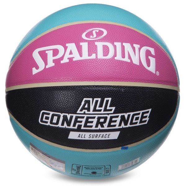 М'яч баскетбольний SPALDING ALL CONFERENCE 76895Y розмір 7 блакитний-чорний 76895Y фото