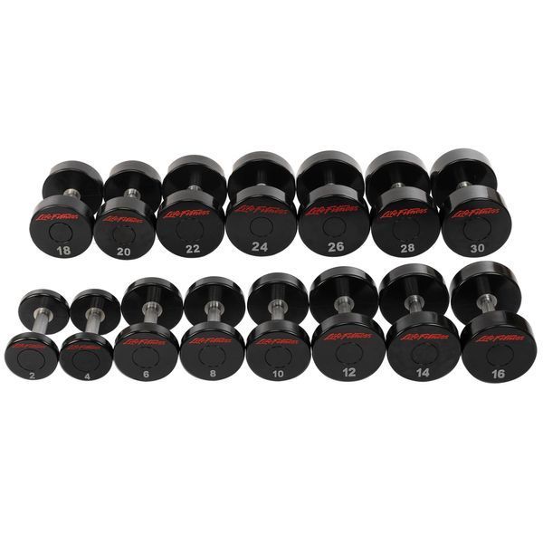Гантель цельная профессиональная с полиуретановым покрытием LIFE FITNESS SC-80081-14 1шт 14кг черный-красный SC-80081-14 фото
