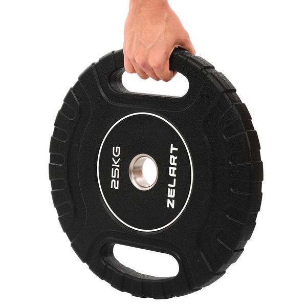 Блини диски CPU покриття 2 Handle металева втулка Zelart TA-3438-25 o51мм 25кг чорний TA-3438-25 фото