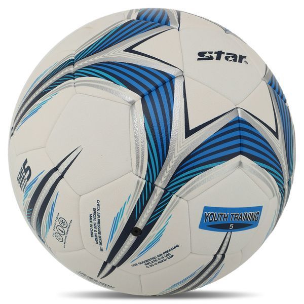 Мяч футбольный STAR YOUTH TRAINING 5 SB725C №5 PU белый-синий SB725C фото