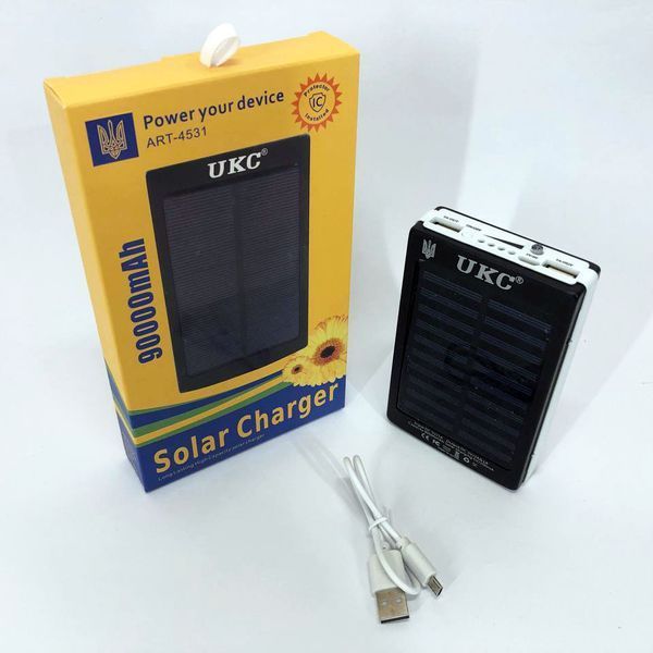 УМБ Power Bank Solar 90000 mAh мобільне зарядне з сонячною панеллю та лампою, Power Bank Charger Батарея ws44689 фото