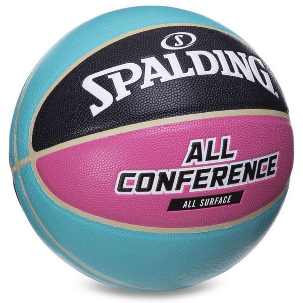 М'яч баскетбольний SPALDING ALL CONFERENCE 76895Y розмір 7 блакитний-чорний 76895Y фото