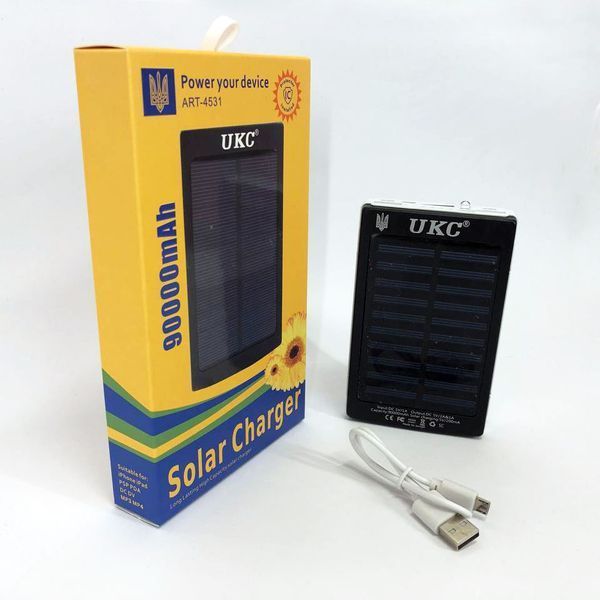 УМБ Power Bank Solar 90000 mAh мобільне зарядне з сонячною панеллю та лампою, Power Bank Charger Батарея ws44689 фото