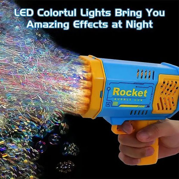 Дитячий пістолет мильні бульки Rocket Bubble Gun 15,8 см автоматичний. Колір: жовтий ws49795-1 фото