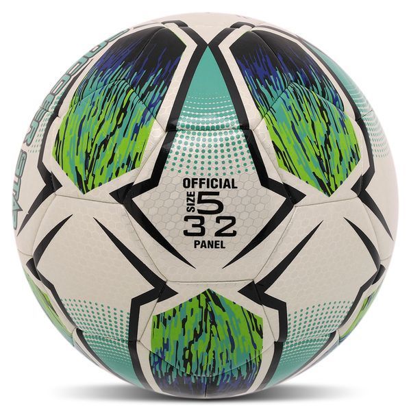 Мяч футбольный HYBRID SOCCER STAR TO-TOWN FB-4525 №5 PU белый-зеленый FB-4525 фото
