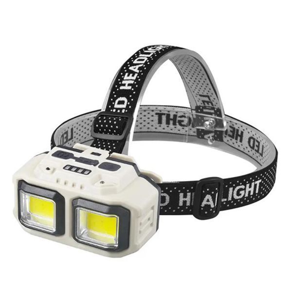 Ліхтар налобний акумуляторний Bailong HX-816S 2COB(white+red) із сенсорним датчиком вологозахист ws89611 фото