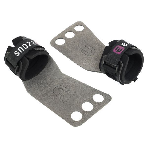 Гимнастические накладки перчатки для турника 3 HOLE CARBON HAND GRIPS EZOUS D-15 2шт размер S-L черный M D-15 фото