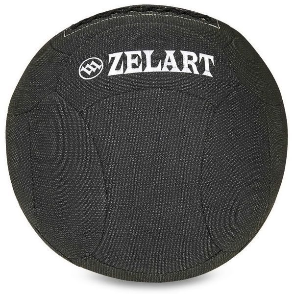 Мяч набивной медицинский для кроссфита в кевларовой оболочке WALL BALL Zelart FI-7224-7 7кг черный FI-7224-7 фото
