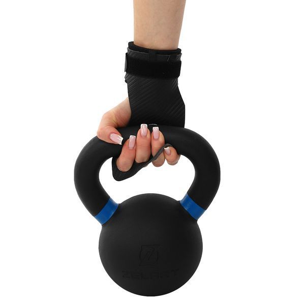 Гимнастические накладки перчатки для турника 3 HOLE CARBON HAND GRIPS EZOUS D-15 2шт размер S-L черный M D-15 фото