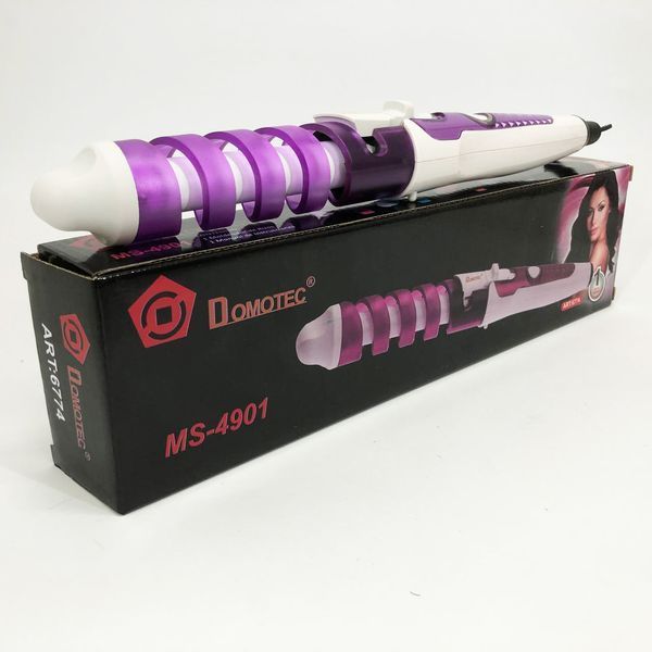 Плойка спіральна для волосся Domotec MS-4901 з кераміко-турмаліновим покриттям, Стайлер для завивки ws99142 фото