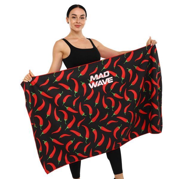Рушник спортивний з мікрофібри MadWave SPICY M076304200W 140х80см чорний M076304200W фото