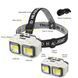 Ліхтар налобний акумуляторний Bailong HX-816S 2COB(white+red) із сенсорним датчиком вологозахист ws89611 фото 8