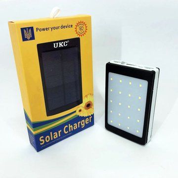 УМБ Power Bank Solar 20000 mAh мобільне зарядне з сонячною панеллю та лампою, повербанк для планшета ws44689-1 фото