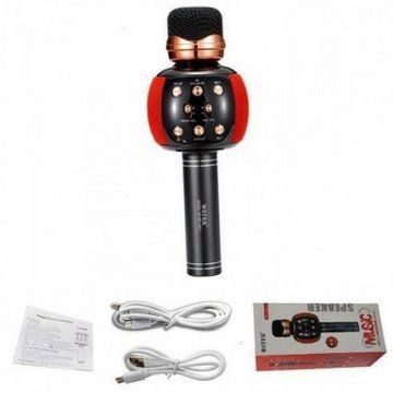 Беспроводной микрофон караоке блютуз WSTER WS-2911 Bluetooth динамик. Цвет: красный ws99543-2 фото