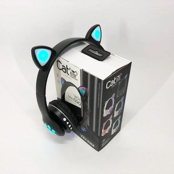 Беспроводные наушники с кошачьими ушками и RGB подсветкой Cat VZV 23M. Цвет: черный ws53257 фото