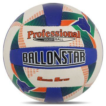 Мяч волейбольный BALLONSTAR VB-8859 №5 PU белый-синий-оранжевый VB-8859 фото