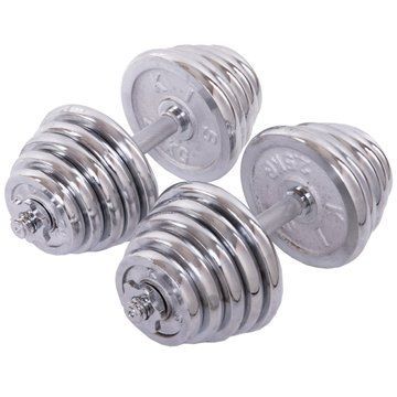 Гантели разборные стальные хромированные 40кг SP-Sport TA-80002-40 2шт по 20кг хром TA-80002-40 фото