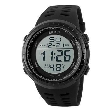 Часы наручные мужские SKMEI 1167BK BLACK, армейские часы противоударные. Цвет: черный ws91163-1 фото