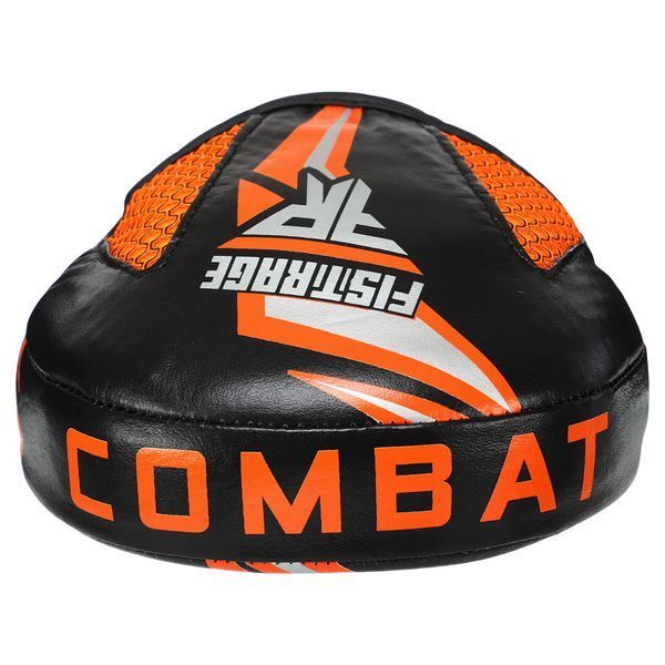 Лапа боксерская изогнутая тренировочная кожа FISTRAGE COMBAT VL-6387 19х7х24см 2штуки черный-оранжевый VL-6387 фото