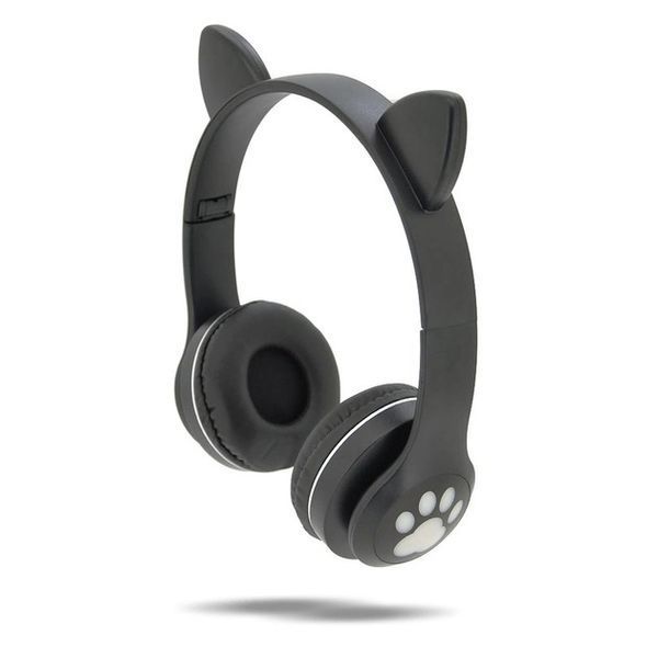 Беспроводные наушники с кошачьими ушками и RGB подсветкой Cat VZV 23M. Цвет: черный ws53257 фото