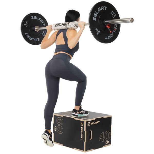 Бокс плиометрический тумба для кроссфита Плиобокс Wood Plyo box Zelart FI-4884-1 1шт 60см черный FI-4884-1 фото