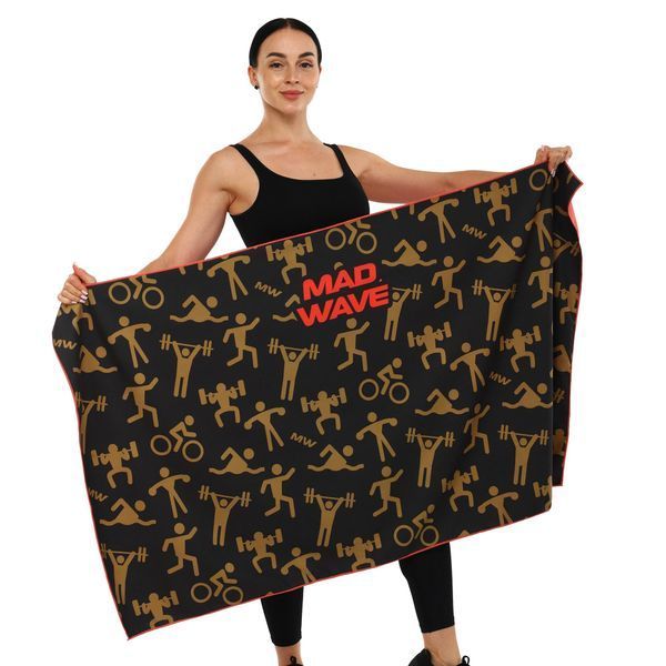 Полотенце спортивное из микрофибры MadWave SPORT M076306200W 140х80см черный M076306200W фото