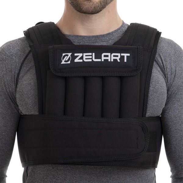Жилет обважнювач з регульованою вагою Zelart WEIGTH VEST FI-2630-10 вага-1-10 кг чорний FI-2630-10 фото