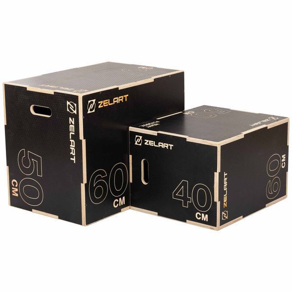 Бокс плиометрический тумба для кроссфита Плиобокс Wood Plyo box Zelart FI-4884-1 1шт 60см черный FI-4884-1 фото