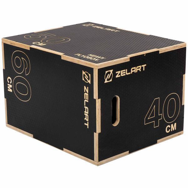 Бокс плиометрический тумба для кроссфита Плиобокс Wood Plyo box Zelart FI-4884-1 1шт 60см черный FI-4884-1 фото
