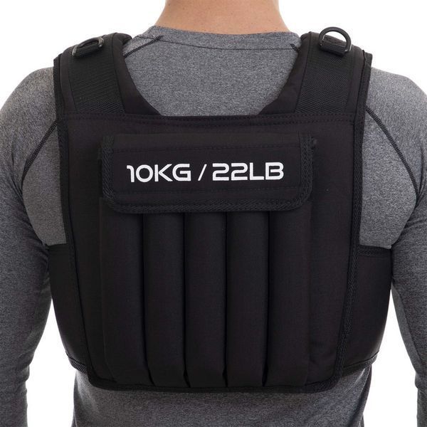 Жилет обважнювач з регульованою вагою Zelart WEIGTH VEST FI-2630-10 вага-1-10 кг чорний FI-2630-10 фото