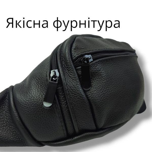 Бананка кожаная универсальная текстурная, Мужская бананка из натуральной кожи, Сумка для торговли ws21249 фото