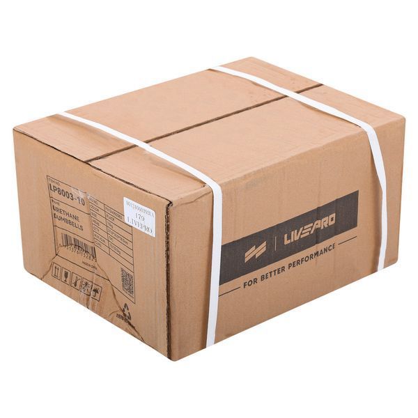 Гантели цельные профессиональные с полиуретановым покрытием LiveUp LP8003-10 2шт по 10кг черный-синий LP8003-10 фото