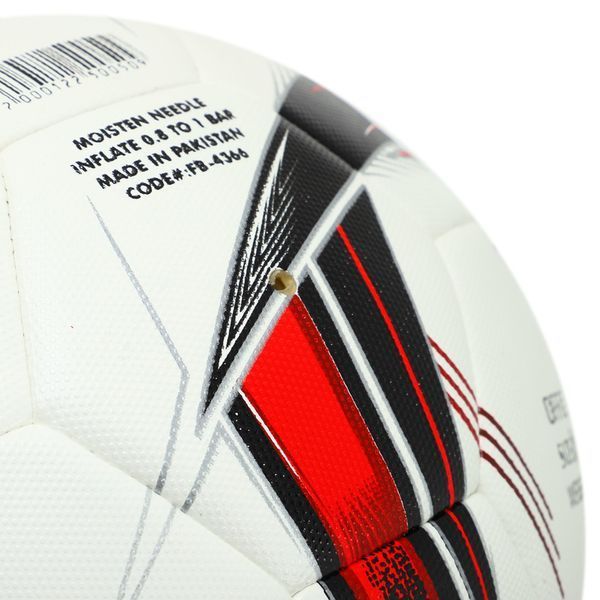 М'яч футбольний HYBRID SOCCERMAX FB-4366 №5 PU білий-червоний FB-4366 фото