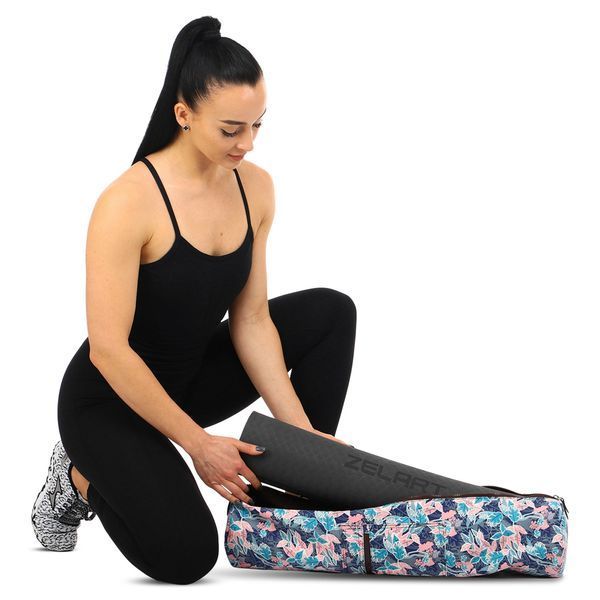 Сумка-чехол для йога коврика KINDFOLK Yoga bag SP-Sport FI-8365-2 розовый-голубой FI-8365-2 фото