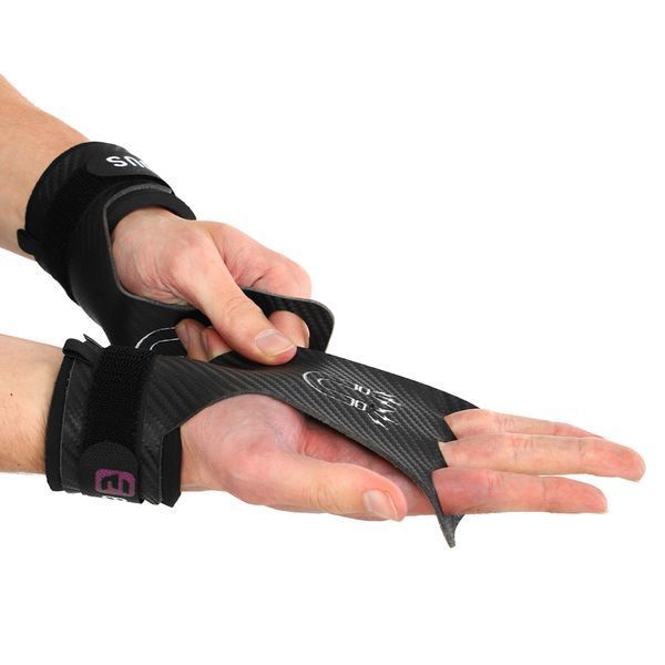 Гімнастичні накладки рукавички для турніка 3 HOLE CARBON HAND GRIPS EZOUS D-15 2шт розмір S-L чорний S D-15 фото