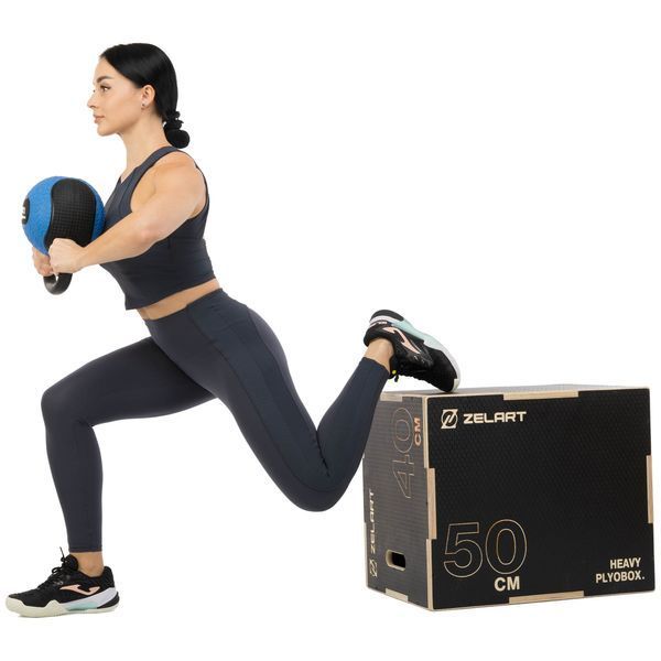 Бокс плиометрический тумба для кроссфита Плиобокс Wood Plyo box Zelart FI-4884-1 1шт 60см черный FI-4884-1 фото