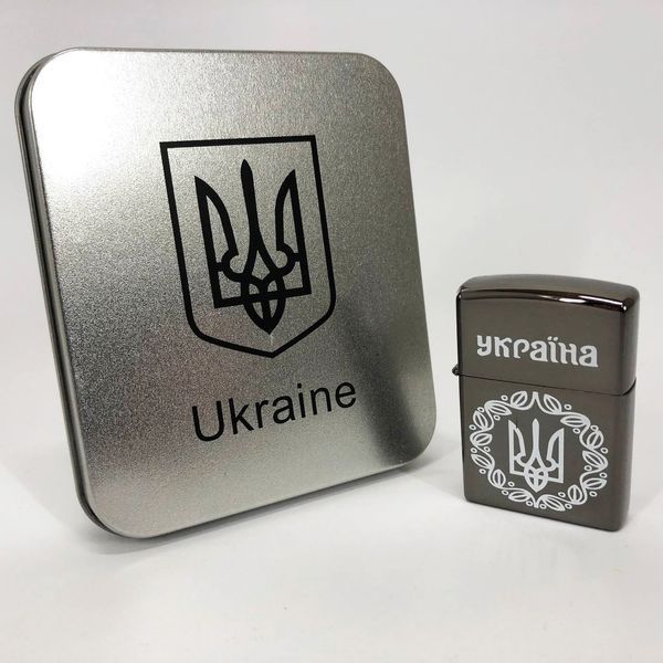 Дугова електроімпульсна запальничка USB Україна металева коробка HL-447. Колір: чорний ws76852-1 фото