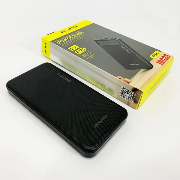 Power Bank Awei P5K 10000 mah Портативное зарядное УМБ 2xUSB черный ws98328 фото