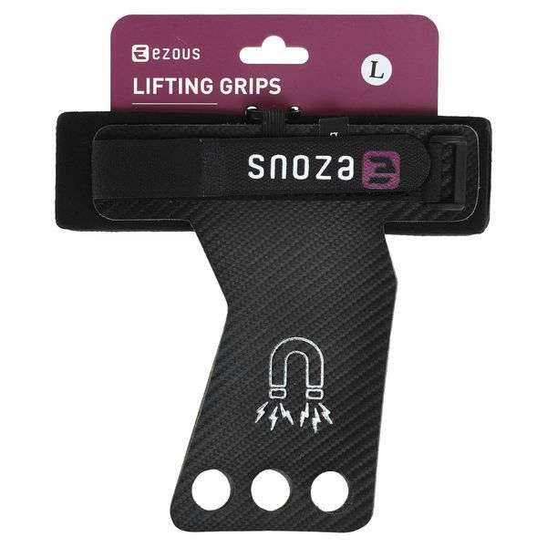 Гімнастичні накладки рукавички для турніка 3 HOLE CARBON HAND GRIPS EZOUS D-15 2шт розмір S-L чорний S D-15 фото
