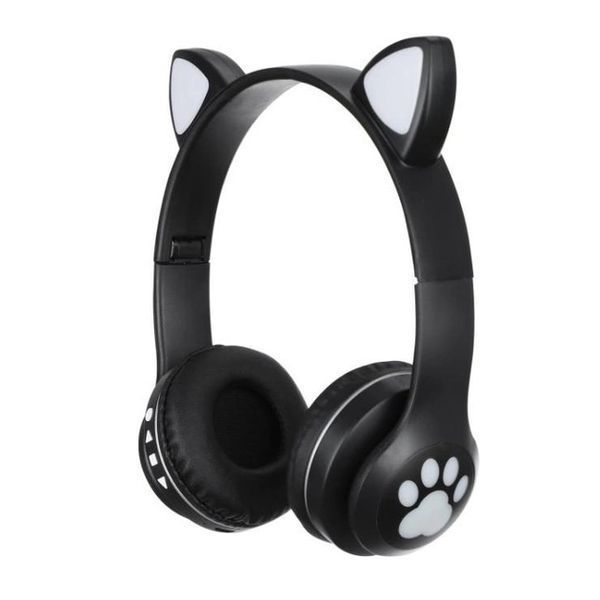 Беспроводные наушники с кошачьими ушками и RGB подсветкой Cat VZV 23M. Цвет: черный ws53257 фото