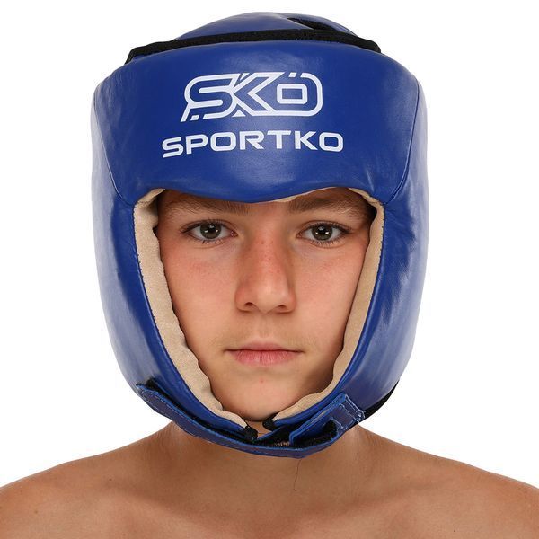 Шолом боксерський професійний відкритий шкіряний ФБУ SPORTKO ОК1 SP-4706 М-XL кольори в асортименті M SP-4706 фото