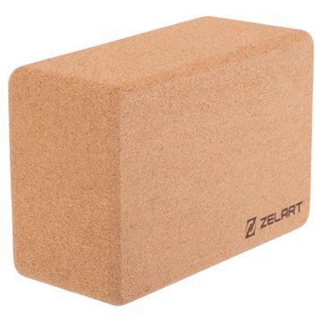 Блок для йоги пробковый Zelart FI-7850-4 светло-коричневый FI-7850-4 фото